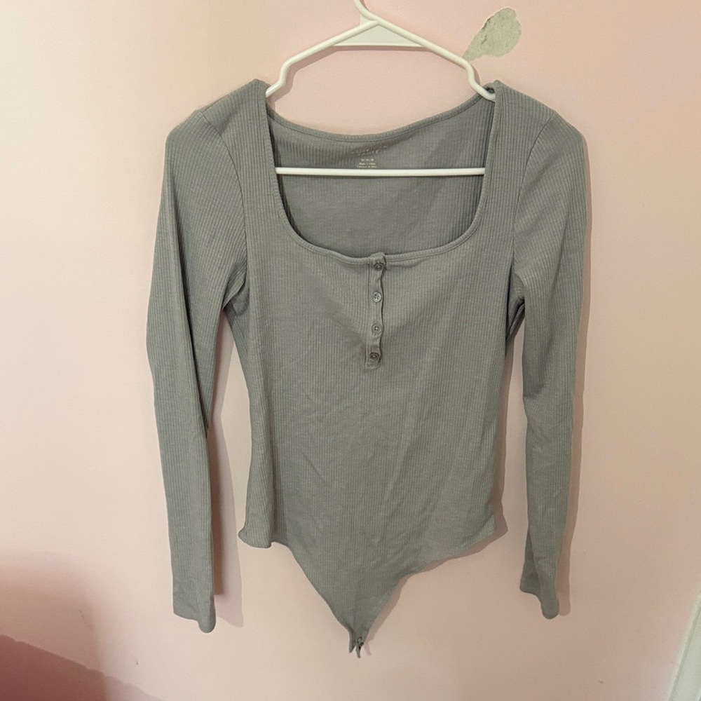 American Eagle Gray Bodysuit